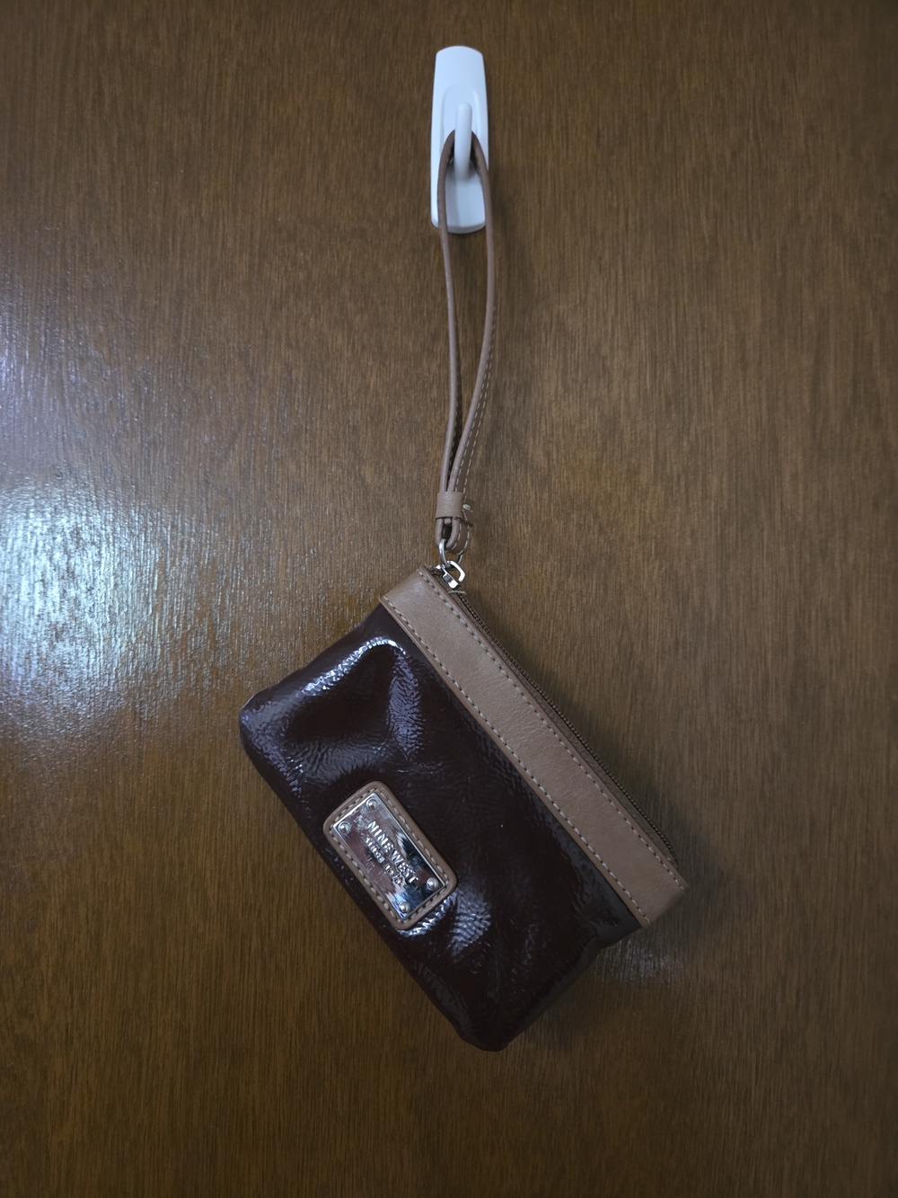 Nine West Brown and Tan Patent Wristlet